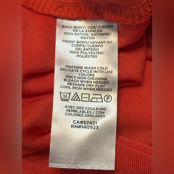 Loft Women's Orange/Coral Split Neck Sleeveless Shell Blouse Top size M NWT - Picture 7 of 12